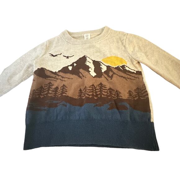 Gap Mountain Landscape Sweater Boys Size 2T - Picture 3 of 5